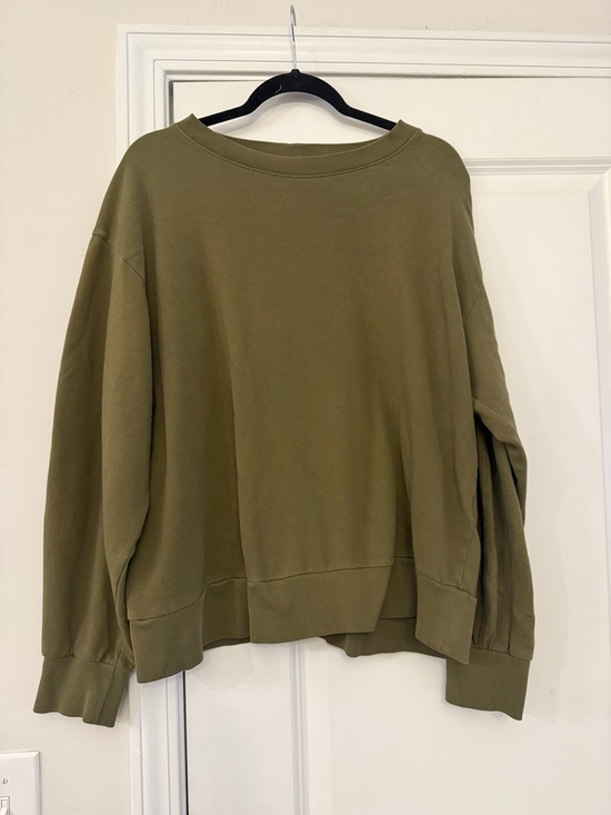 GAP Tops - GAP Olive Green Oversized Crewneck Sweatshirt